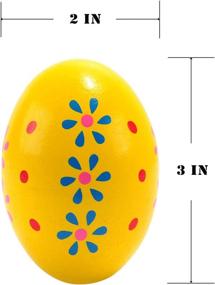 img 3 attached to Easter Wooden Egg Shakers Maracas: Perfect Party Favors, Classroom Prizes, and Percussion Musical Instruments (9 PCS)