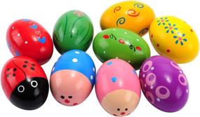 img 1 attached to Easter Wooden Egg Shakers Maracas: Perfect Party Favors, Classroom Prizes, and Percussion Musical Instruments (9 PCS)