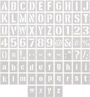 🎨 76-piece plastic interlocking stencils set - letters, numbers, symbols - reusable alphabet painting template for wall decor diy, art projects, crafts - 4 inches logo