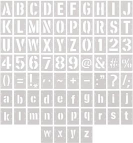 img 4 attached to 🎨 76-Piece Plastic Interlocking Stencils Set - Letters, Numbers, Symbols - Reusable Alphabet Painting Template for Wall Decor DIY, Art Projects, Crafts - 4 Inches