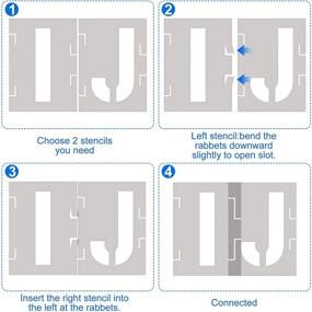 img 2 attached to 🎨 76-Piece Plastic Interlocking Stencils Set - Letters, Numbers, Symbols - Reusable Alphabet Painting Template for Wall Decor DIY, Art Projects, Crafts - 4 Inches
