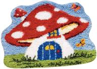 🍄 mladen latch hook rug kit: diy crochet yarn kits for adults & kids - mushroom design logo