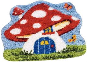 img 4 attached to 🍄 MLADEN Latch Hook Rug Kit: DIY Crochet Yarn Kits for Adults & Kids - Mushroom Design