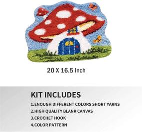 img 1 attached to 🍄 MLADEN Latch Hook Rug Kit: DIY Crochet Yarn Kits for Adults & Kids - Mushroom Design