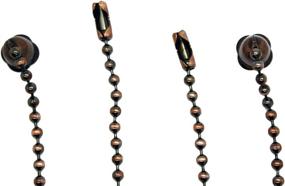 img 1 attached to Set of Two 36-Inch Oil Rubbed Bronze Ceiling Fan Pull Chain Extenders - 1CAMO - Standard #6 Ball Chain with Bell-Shaped Ornaments