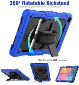 img 1 attached to SEYMAC Galaxy Tab A 10.1 2019 Case: Heavy-Duty Protective Case with Screen Protector, Shoulder Strap, 360 Stand, and Hand Strap - Compatible with Samsung Tab A 10.1 2019 (Black/Blue)