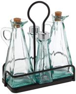 🧂 tablecraft marbella oil & vinegar, salt & pepper set with metal rack: commercial-quality tabletop display for restaurants logo