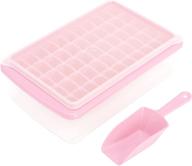 🧊 czwl&amp;hg ice cube tray with lid and bin - 55 nugget mini ice tray, flexible safe ice cube molds with ice container, scoop and cover (pink) logo