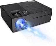 📽️ jimtab m18 native 1080p led video projector: upgraded hd display for academic presentations, 300” show with av, vga, usb, hdmi. compatible with xbox, laptop, iphone, android - dark star logo