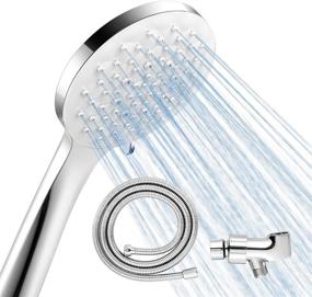 img 4 attached to Sicheer High Pressure Shower Head with Handheld Detachable Showerhead, Holder, and Long Hose - Removable Spray Wand for Dog Washing and Baby Bath - Chrome Finish