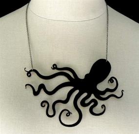 img 2 attached to 🐙 Lzz Women's Gothic Octopus Pendant Necklace | Clavicle Chain Jewelry | Marine Animal Short Necklace Octopus Pendant