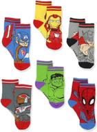 spider-man super hero adventures toddler boys 6-pack crew socks logo