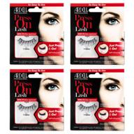 ardell false eyelashes - press on lash self-adhesive wispies black (4 pack) logo