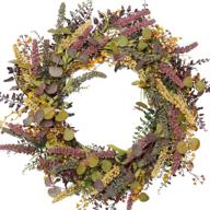 vibrant 18 inches harvest wreath: stunning mixed flowers wreath for front door логотип