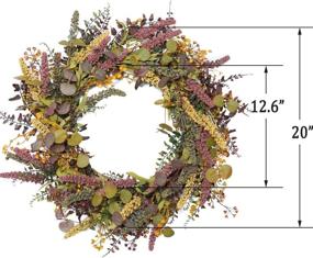 img 3 attached to Vibrant 18 Inches Harvest Wreath: Stunning Mixed Flowers Wreath for Front Door