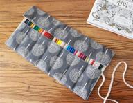 creoogo canvas pencil wrap, pencil roll case pouch holder for 72 colored pencils (pencils not included) - tree design, 72 holes logo