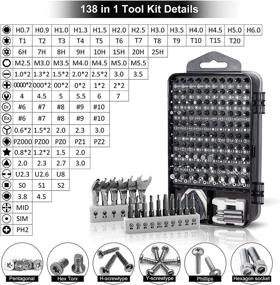 img 3 attached to 🔧 Набор прецизионных отверток из 138 предметов - набор для самостоятельного ремонта для iPhone, планшетов, часов, камер, Nintendo и многого другого - включает мини-гаечный ключ и инструмент для извлечения винтов.