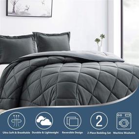 img 3 attached to CozyLux Reversible Comforter Lightweight Alternative Bedding