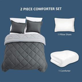 img 1 attached to CozyLux Reversible Comforter Lightweight Alternative Bedding