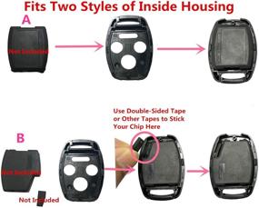 img 2 attached to 🔑 High-Quality Key Fob Shell for Honda: Keyless Entry Remote Replacement Cover Case - Fits 2003-2014 Accord, 2006-2013 Civic, 2009-2015 Pilot, 2005-2006 CR-V, Ridgeline, Odyssey - Enhanced with 3+1 Buttons