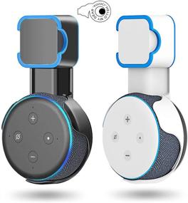 img 4 attached to PUUUCI Outlet Wall Mount Holder Stand for Echo Dot 3rd Gen [Square Plug Only] - Space-Saving Accessories with Cord Management for Echo Smart Home Speakers, Concealing Wires Neatly (Black & White, 2 Pack)