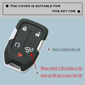 img 3 attached to TANDRIVE Silicone Smart Key Fob Case Cover for Chevy Silverado and GMC Sierra - Remote Protector with Key Chain - Accessory Holder - 2PCS - 2021 2020 2019 - 1500 2500HD 3500HD - Black