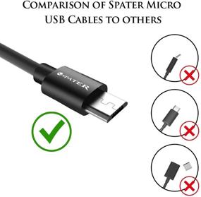 img 1 attached to 🔌 Набор коротких синхронизирующих кабелей Spater Micro USB - Совместим с Samsung, HTC, Motorola, Nokia, Android и другими устройствами, 7 дюймов (черный) - Набор из 5 штук.