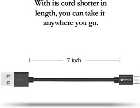 img 3 attached to 🔌 Набор коротких синхронизирующих кабелей Spater Micro USB - Совместим с Samsung, HTC, Motorola, Nokia, Android и другими устройствами, 7 дюймов (черный) - Набор из 5 штук.