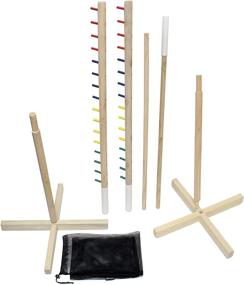 img 3 attached to 🌴 Ultimate Fun with Get Out! Wooden Limbo Game Kit: 5ft Tall Stick, Pole, and Base for Luau Party Games, Perfect for Kids and Adults