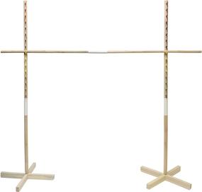 img 4 attached to 🌴 Ultimate Fun with Get Out! Wooden Limbo Game Kit: 5ft Tall Stick, Pole, and Base for Luau Party Games, Perfect for Kids and Adults