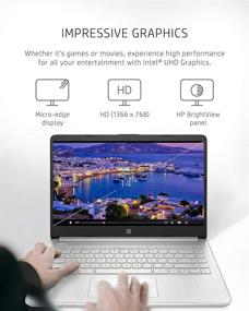 img 2 attached to HP 14-fq0090nr Laptop with AMD Athlon Gold 3150U, 4GB RAM, 128GB SSD Storage, 14" HD Display, Windows 10 S Mode, Long Battery Life, Dual Mic Webcam, Thin & Light Design - 2021 Edition