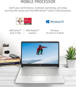 img 3 attached to HP 14-fq0090nr Laptop with AMD Athlon Gold 3150U, 4GB RAM, 128GB SSD Storage, 14" HD Display, Windows 10 S Mode, Long Battery Life, Dual Mic Webcam, Thin & Light Design - 2021 Edition