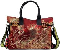 shoulder handbags sequins phoenix embroidered logo