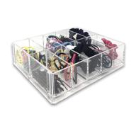 🎀 byalegory large slot acrylic hair accessory organizer - clear, fits stand or lay flat, 10 space storage logo