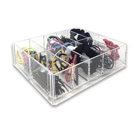 img 4 attached to 🎀 byAlegory Large Slot Acrylic Hair Accessory Organizer - Clear, Fits Stand or Lay Flat, 10 Space Storage