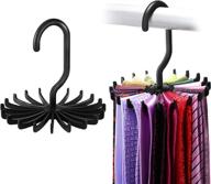 improved 2-pack ipow twirl tie rack belt organizer hook for efficient closet storage логотип