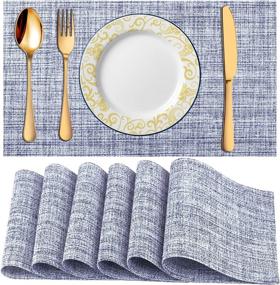 img 4 attached to 🍽️ Enhance Your Dining Experience with Crossweave Non Slip Elegant Placemats