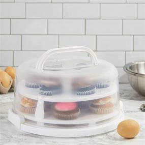 img 3 attached to 🍰 Multipurpose Cake Carrier with Lid – Fits 10-Inch Pies and 14 Cupcakes (12 x 5.9 In)