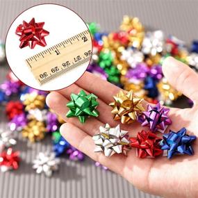 img 2 attached to 🎁 Tatuo 240-Piece Mini Christmas Metallic Bows - Self-Adhesive Gift Wrapping Bows for Holidays, Christmas, Birthdays, and Party Favors - Multi-Colored