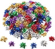🎁 tatuo 240-piece mini christmas metallic bows - self-adhesive gift wrapping bows for holidays, christmas, birthdays, and party favors - multi-colored logo
