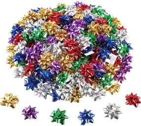 img 4 attached to 🎁 Tatuo 240-Piece Mini Christmas Metallic Bows - Self-Adhesive Gift Wrapping Bows for Holidays, Christmas, Birthdays, and Party Favors - Multi-Colored