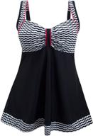 👙 danify women's vintage sailor pin up plus size swimsuit retro one piece skirtini swim dress with cover up logo