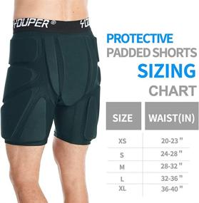 img 1 attached to 🩳 Enhance Your Safety with Youper Protective Padded Shorts for Ski, Snowboard, Skate & Roller Sports - Unparalleled 3D Protection for Butt, Hip & Tailbone