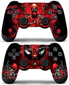 img 4 attached to 🎮 Vanknight PS4 Controller Skin Vinyl Decals Stickers 2 Pack for Playstation 4 Dualshock Controller - Deadpool Themed PS4 Skins