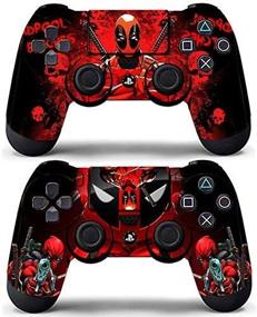 img 1 attached to 🎮 Vanknight PS4 Controller Skin Vinyl Decals Stickers 2 Pack for Playstation 4 Dualshock Controller - Deadpool Themed PS4 Skins