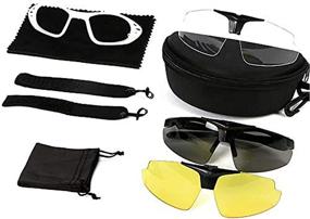 img 4 attached to Tactical Shooting Interchangeable UV Protective Sunglasses