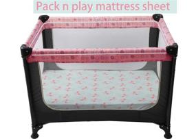 img 3 attached to 🦩 Tontukatu Pack n Play Stretchy Fitted Playard Sheet Set 2 Pack - Ultra Soft Jersey Knit Sheets for Baby Girl - Flamingo Elephant Horse Design - Portable Mini Crib Sheets - Convertible Playard Mattress Cover - Lt Green Pink