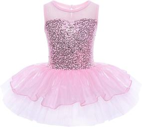 img 4 attached to 👗 YiZYiF Kids Girls' Sequin Ballet Dress with Chiffon Leotard - Dancewear Costume