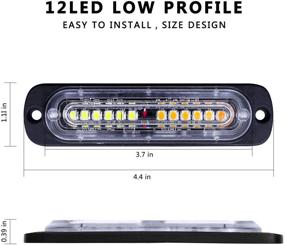 img 1 attached to 🚨 Ultra Slim LED Warning Lights: 4pcs Emergency Caution Hazard Construction with Sync Feature for Car Truck -Main Control Box, Surface Mount