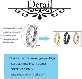 img 3 attached to AllerPierce Hypoallergenic 316L Stainless Steel Hoop Earrings Set for Men and Women - 4 Pairs of Endless Small Hoop Earrings (8mm/10mm/12mm) - Perfect for Cartilage, Tragus, and Girls